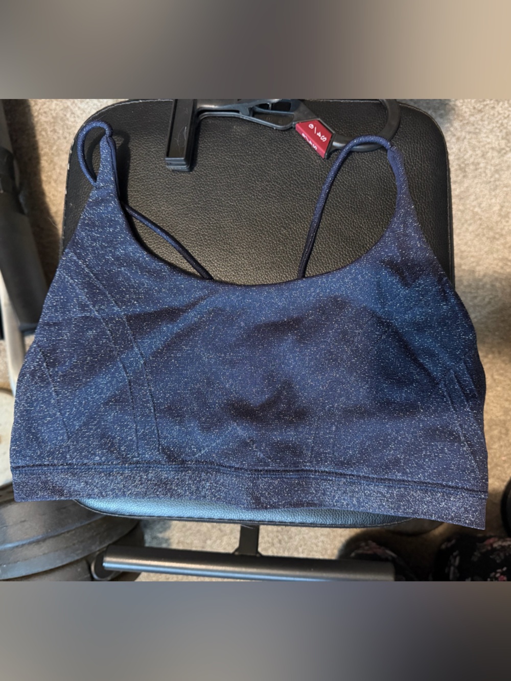 Fabletics Navy Speckled Sports Bra